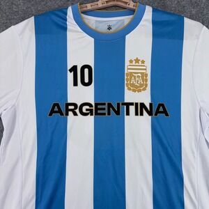AFA Argentina Messi 10 Soccer Jersey Light Blue White Mens XL AFA336GD-LB-LM